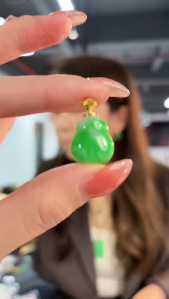 【闪购商品】翡翠颈饰18K金镶嵌缅料A货/支持复检/一件