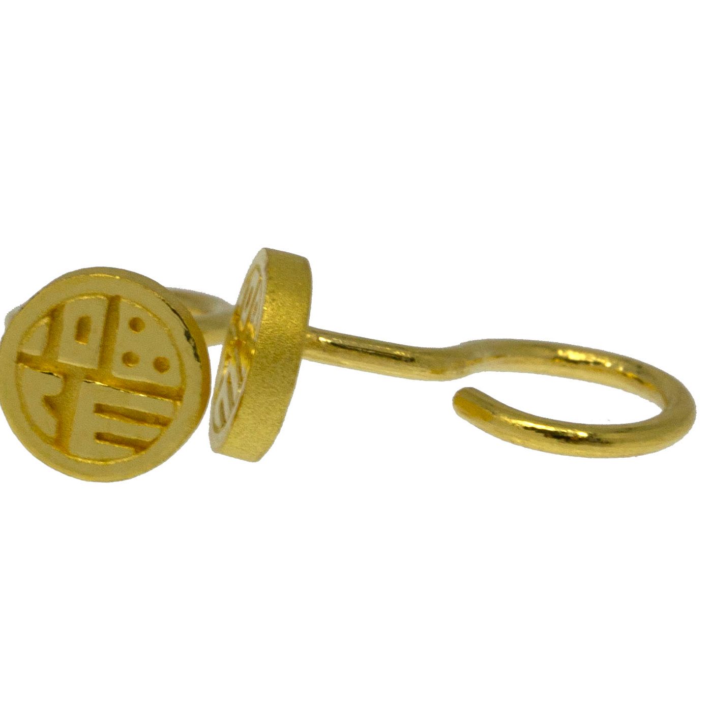 CBAI/菜百YD足金耳饰时尚百搭福字经典