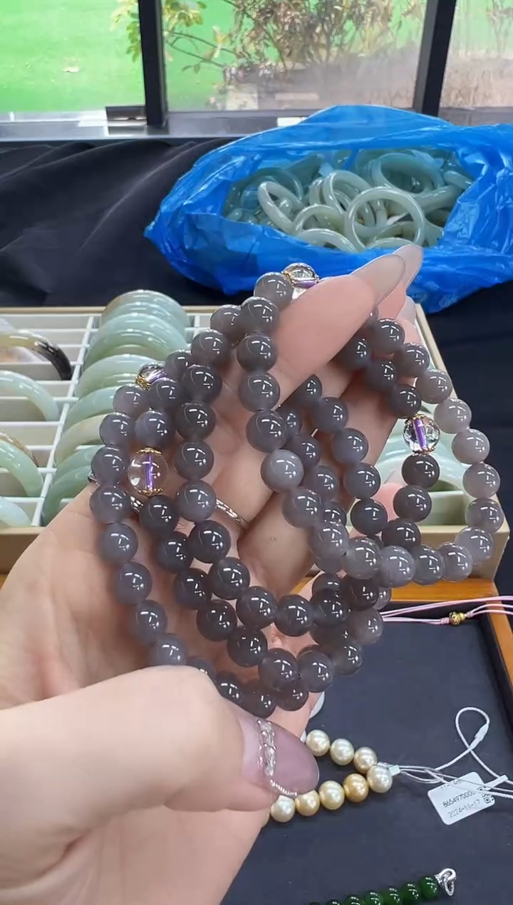 【闪购商品】和田玉手链银S925镶嵌ae0479