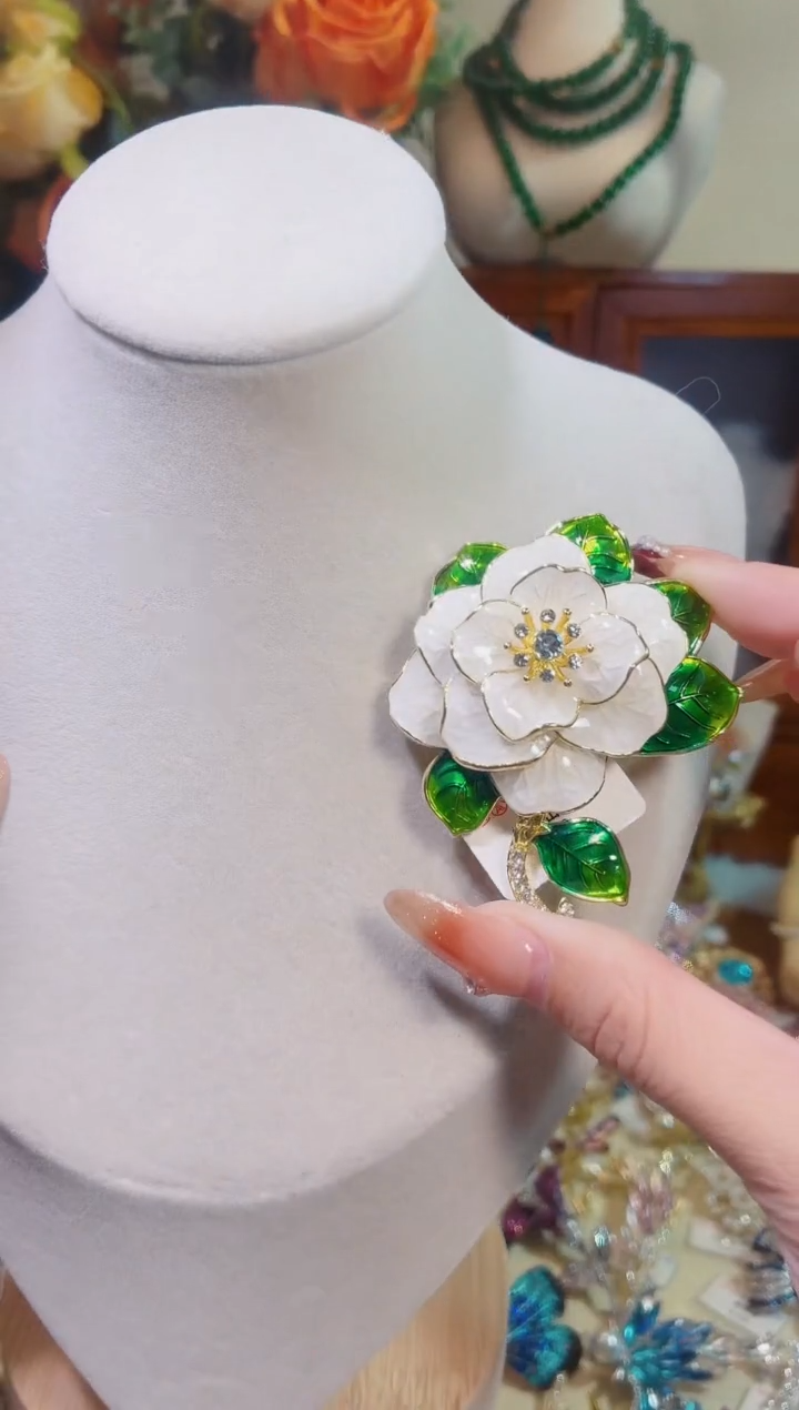 合成立方氧化锆铜合金国风山茶花