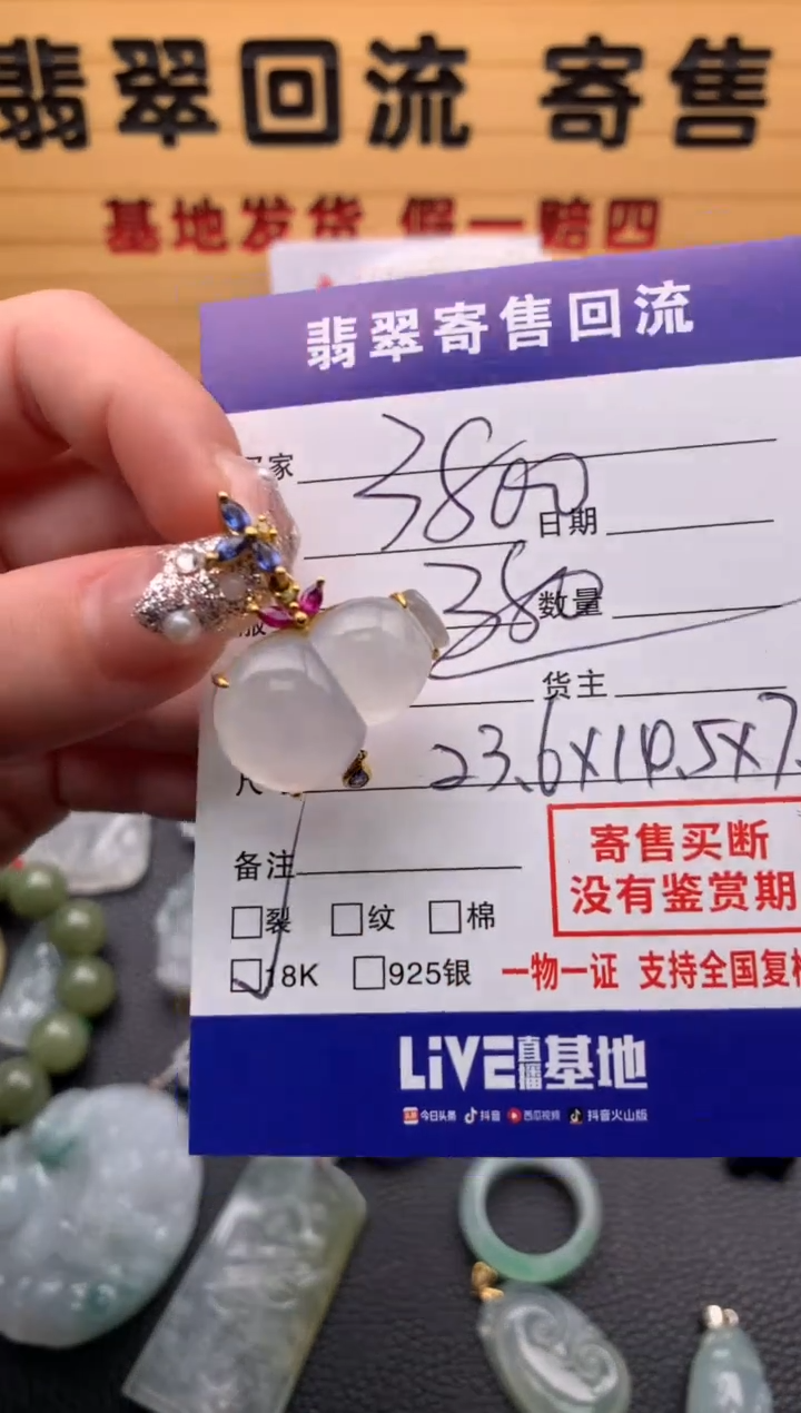 【闪购商品】翡翠颈饰18K金镶嵌21012985