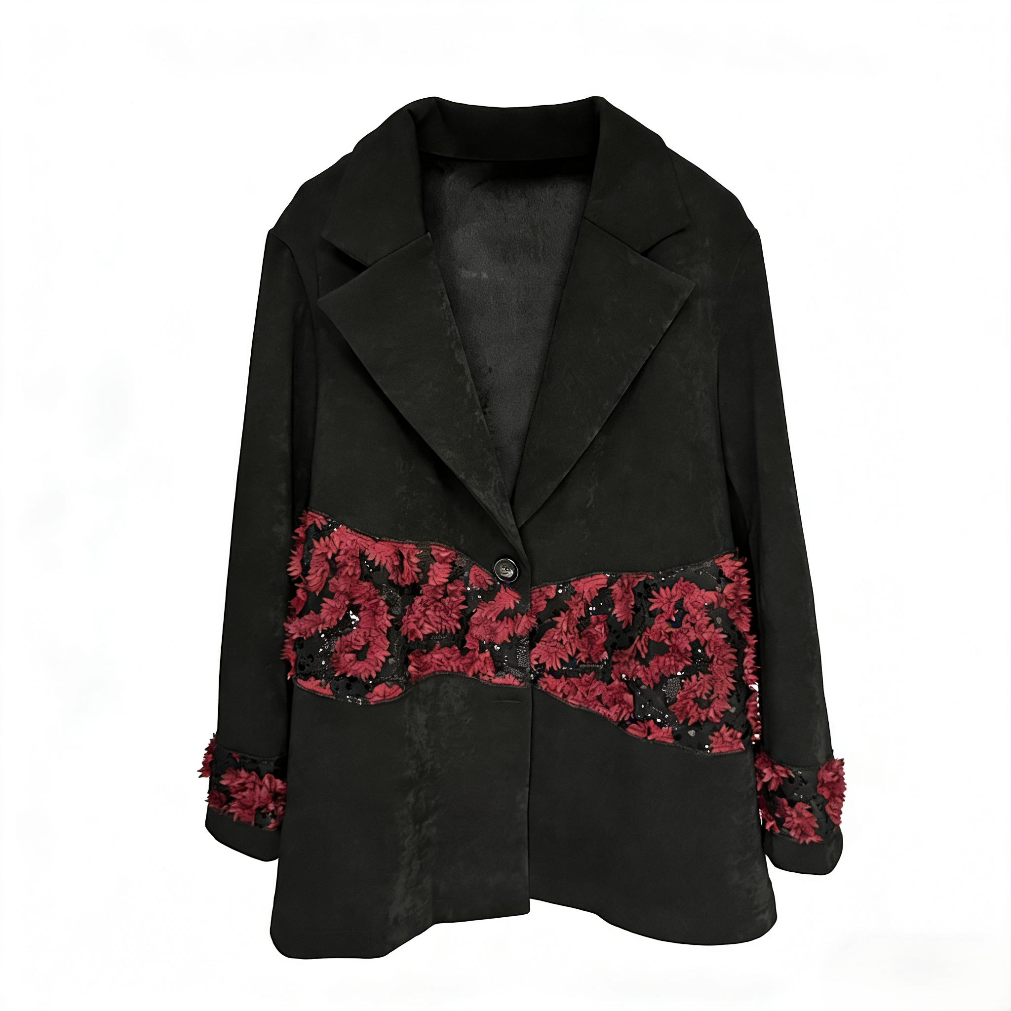 （019限定外套）方领常规款中长款包袖西装气质秋季百搭长款休闲