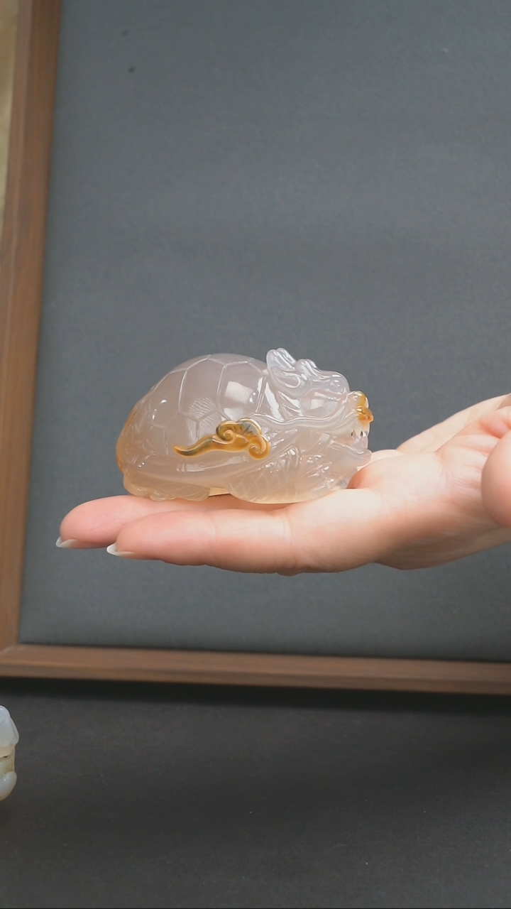 石英质玉摆件未镶嵌龙龟