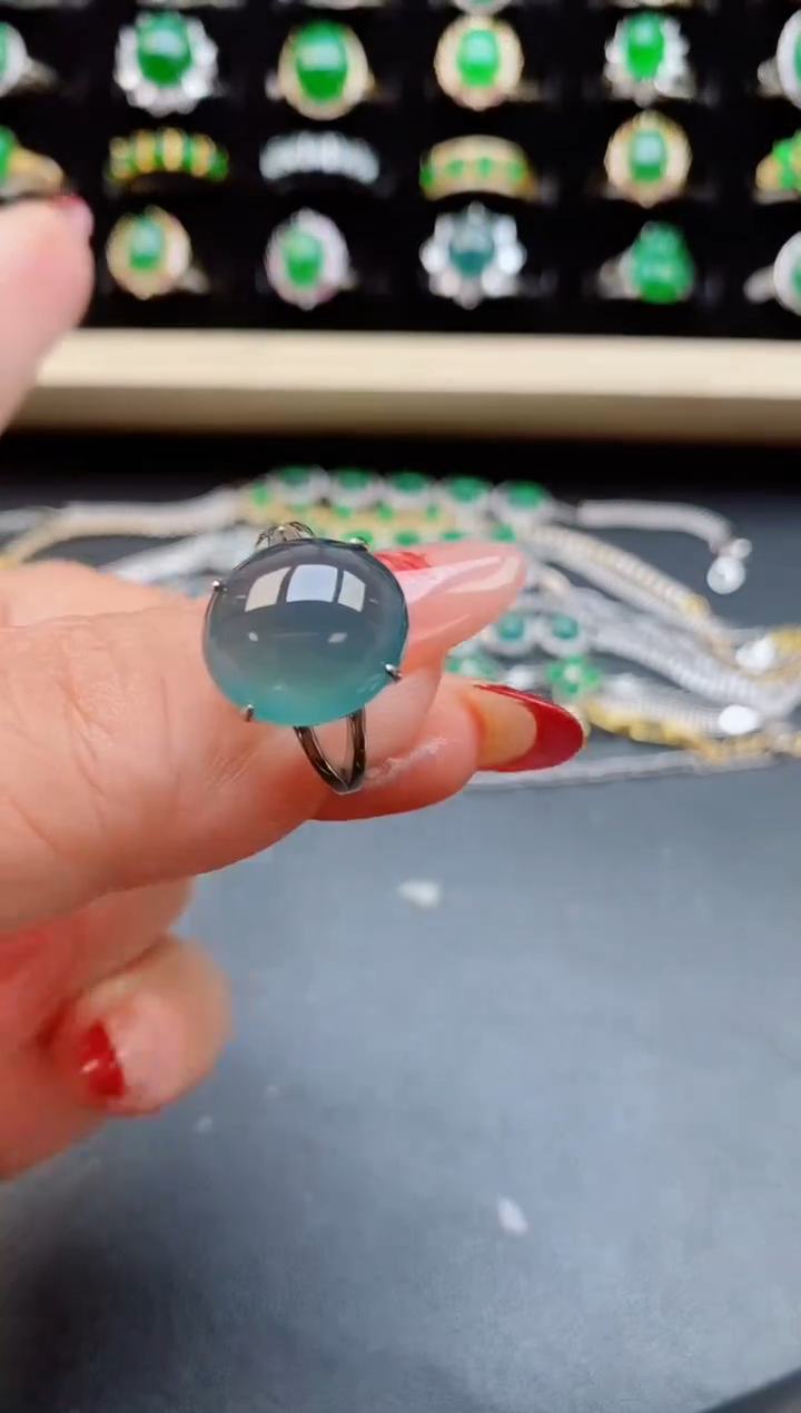 【闪购商品】翡翠戒指银S925镶嵌80550850