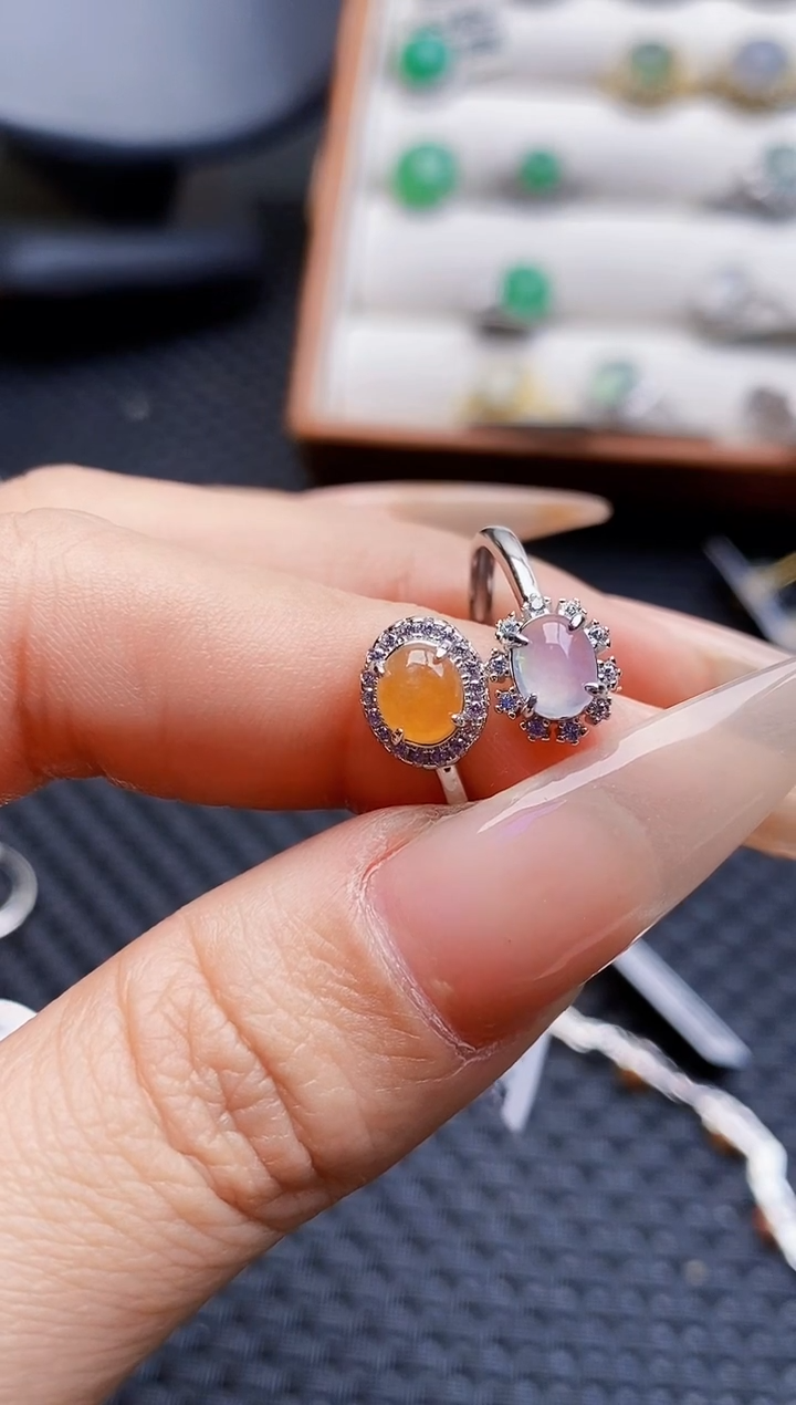 银S925镶嵌戒指翡翠4177