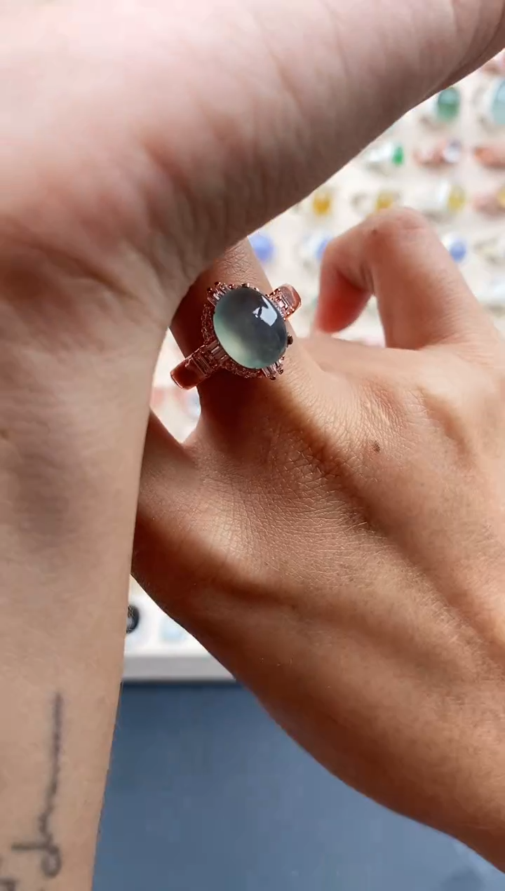 【闪购商品】翡翠戒指未镶嵌缅甸天然A货翡翠444  2+10