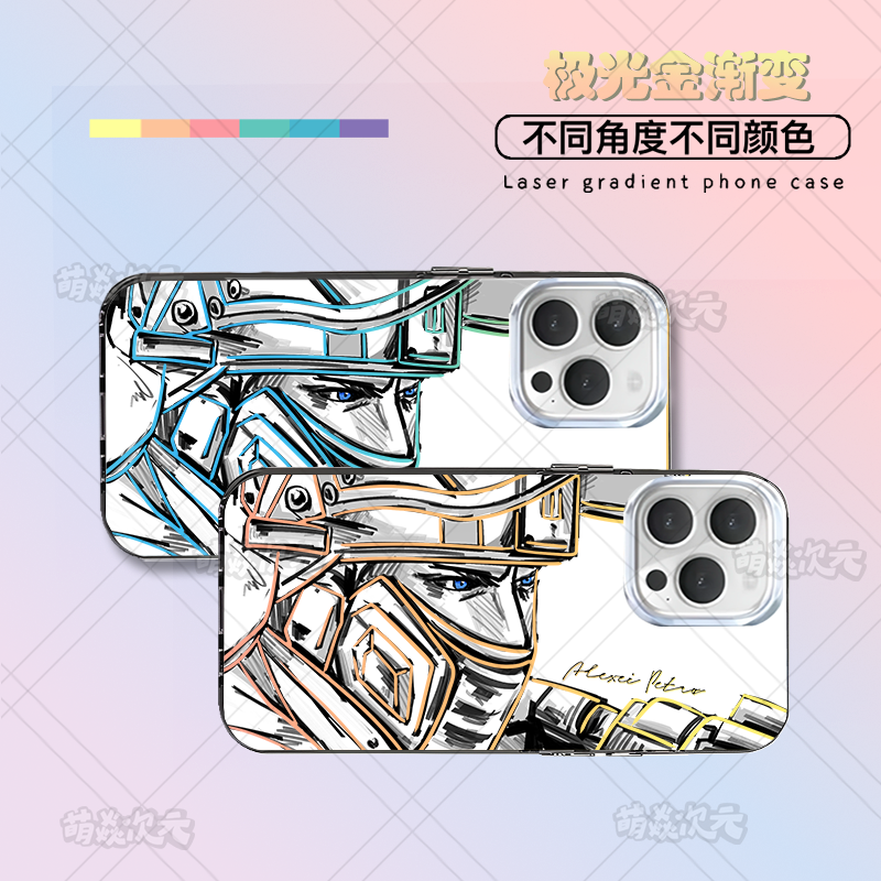 三角洲深蓝适用苹果华为VIVO小米红米OPPO一加二次元极光金手机壳