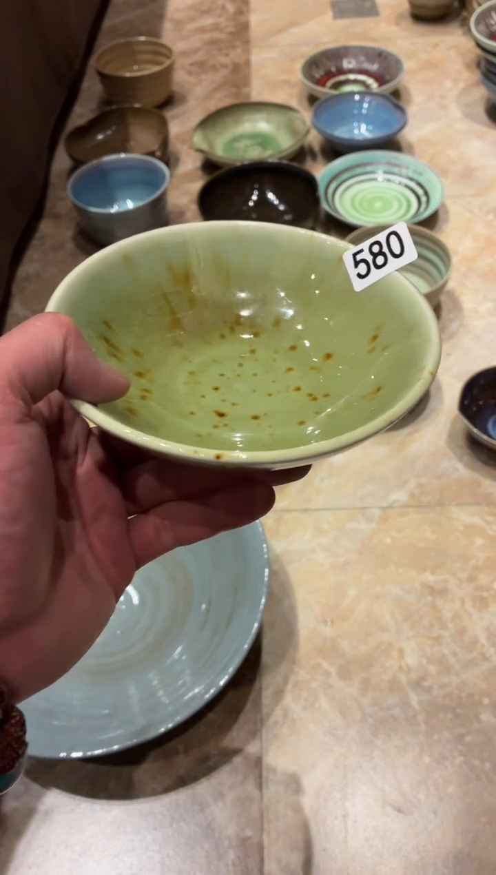 瓷片小*580枣花圆口碗2个