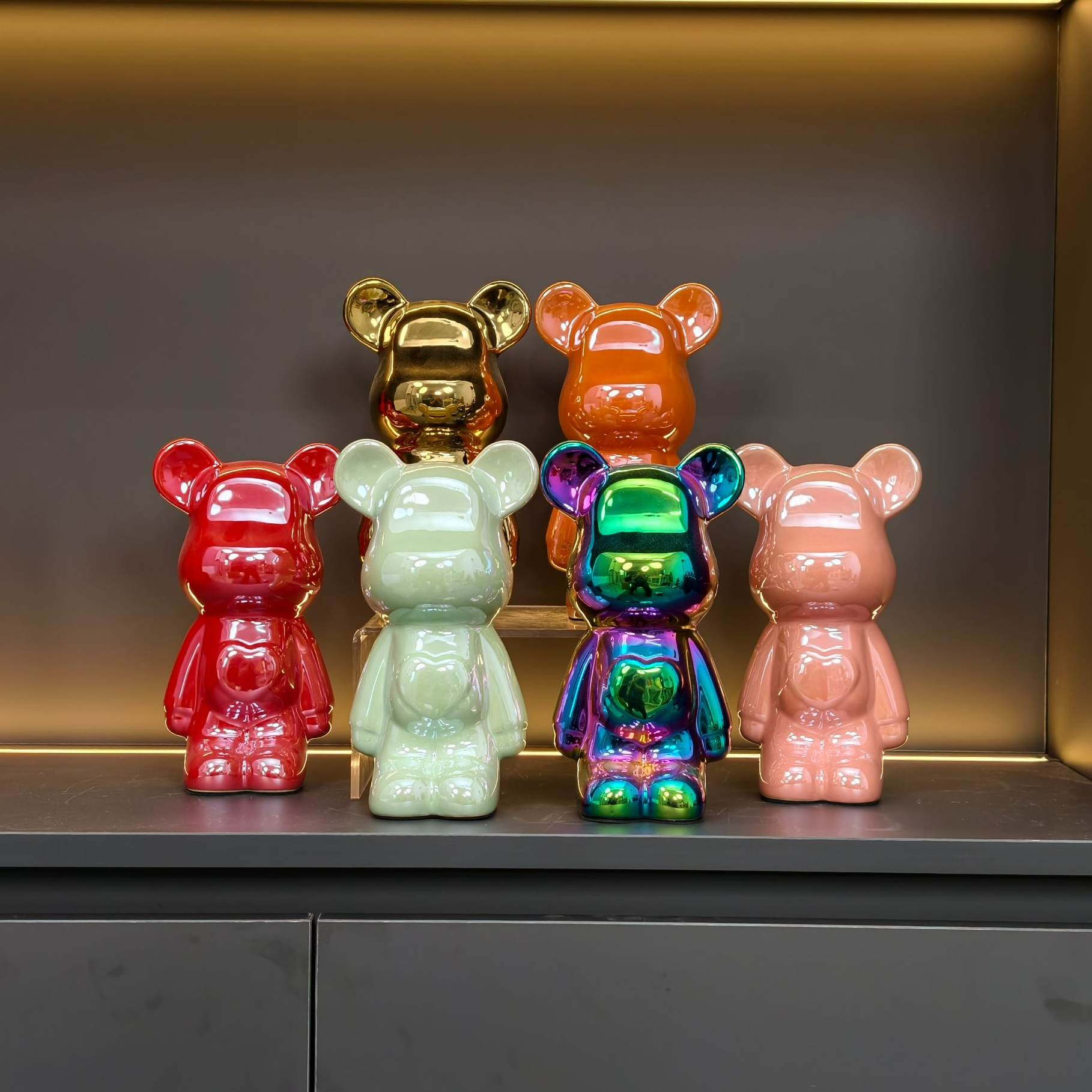 【孤品捡漏】现代轻奢甜心熊摆件存钱罐颜色随机发xxx