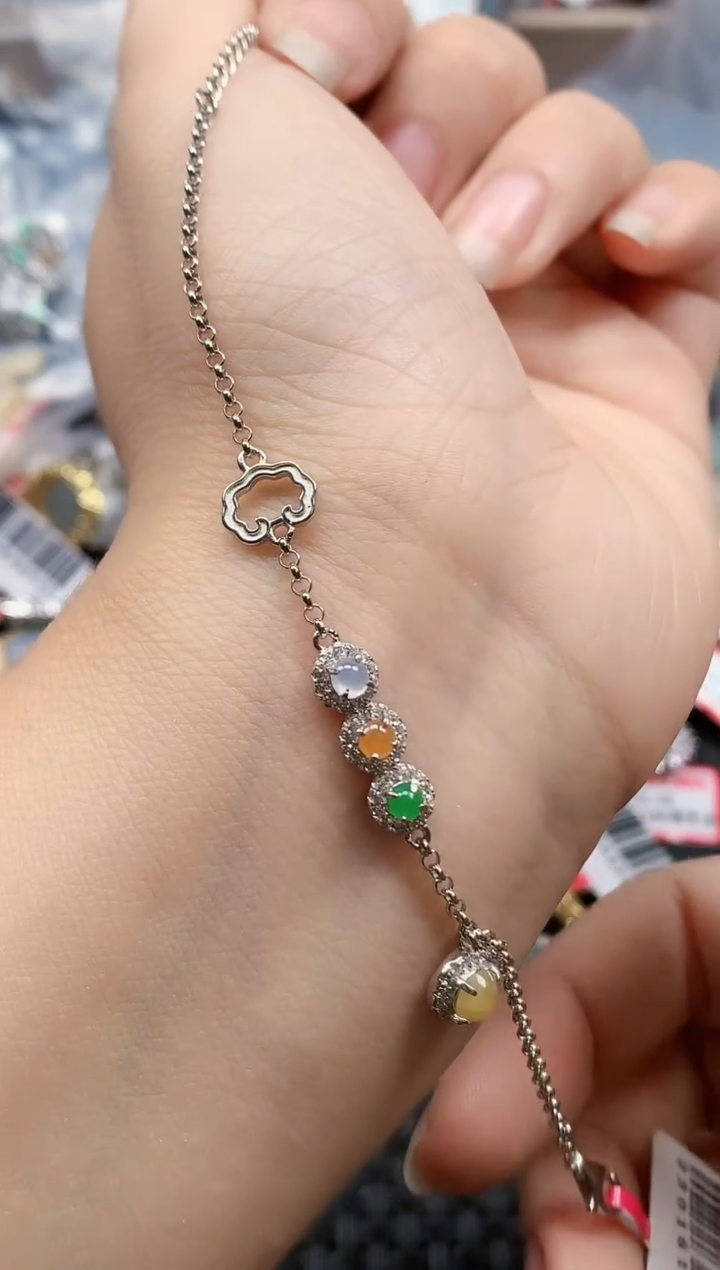 银S925镶嵌戒指翡翠天然A货缅甸翡翠