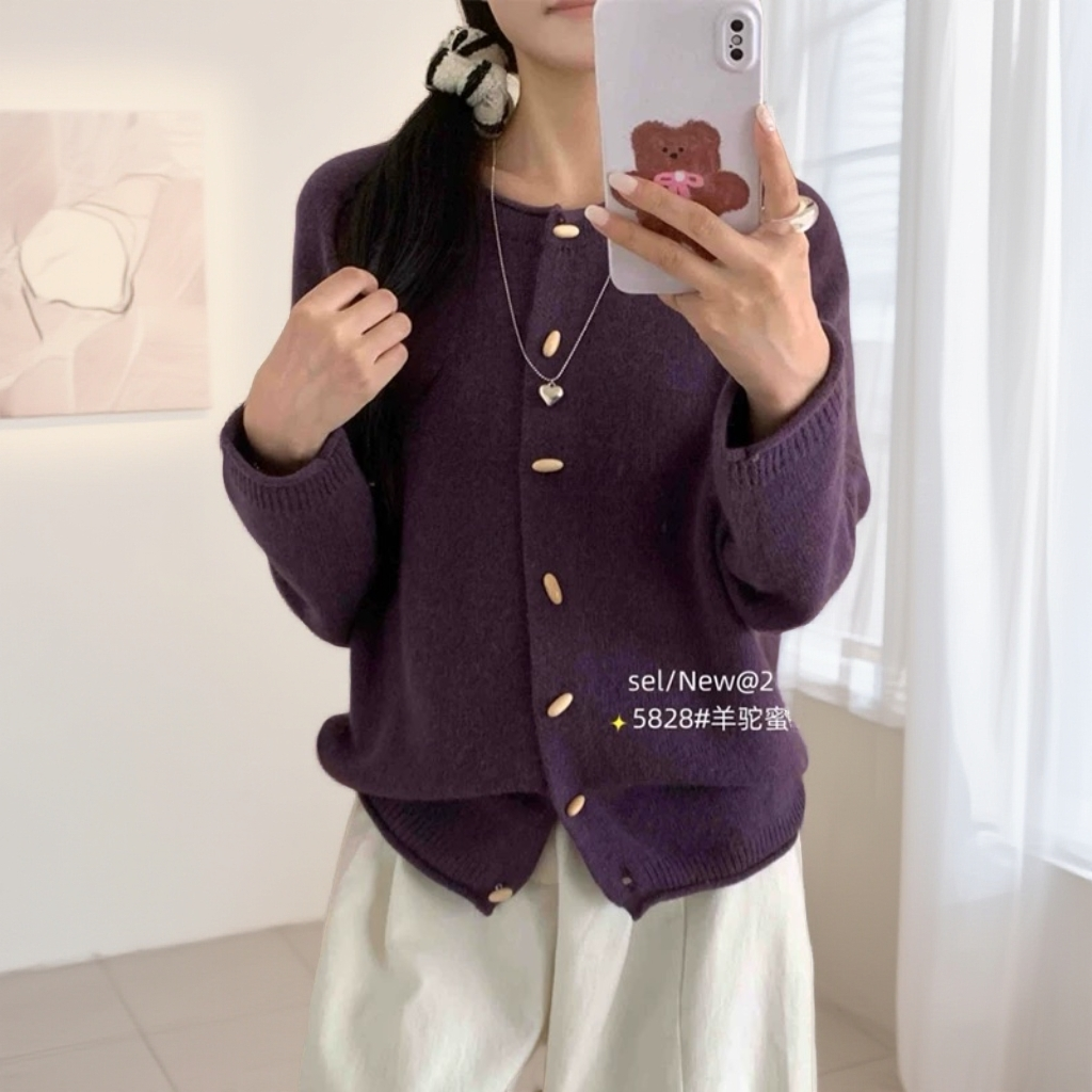 简约气质韩系针织开衫针织衫上衣秋冬