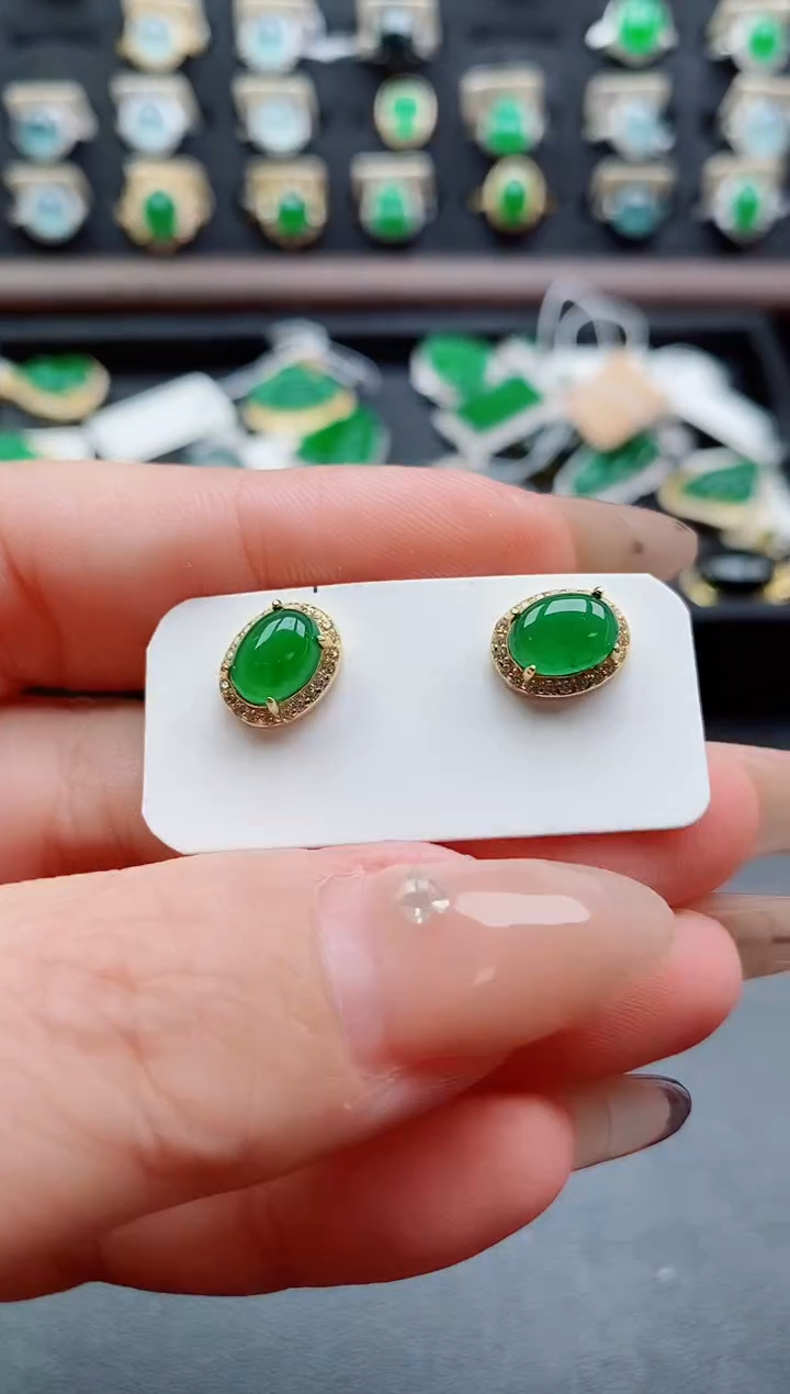 银S925镶嵌戒指翡翠1