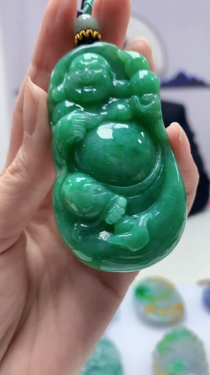 【闪购商品】定制翡翠未镶嵌4969zm-毛货挂件佛公189