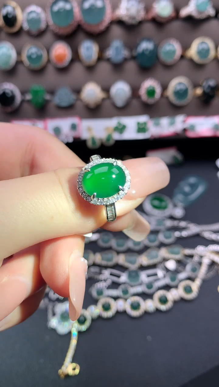 【闪购商品】翡翠戒指银S925镶嵌5141241