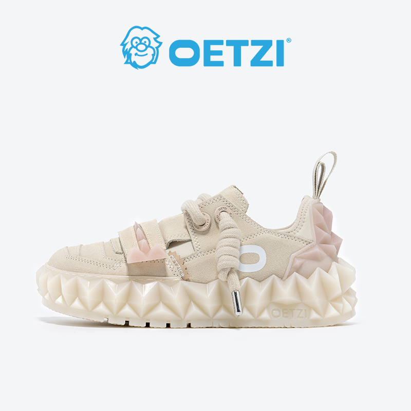 OeTZi冰人奥兹果冻鞋厚底休闲鞋丑萌鞋冰山小众潮流情侣杏色鞋