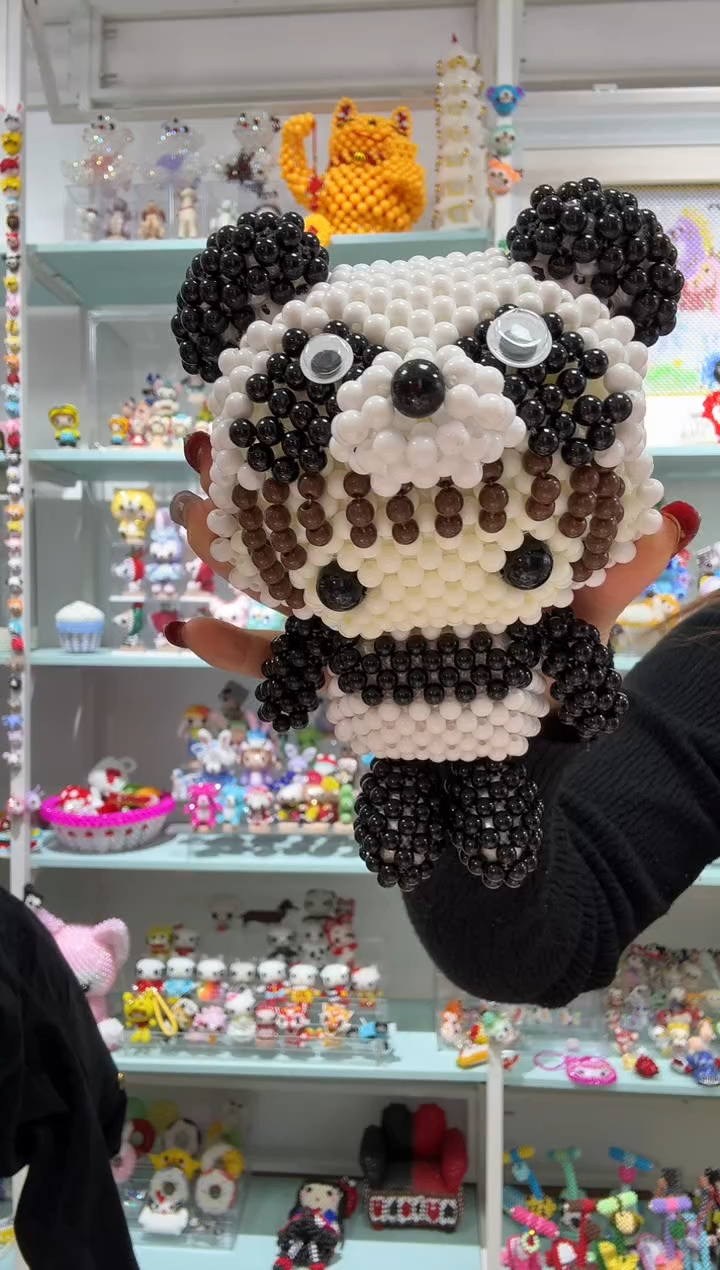 亚克力2744卡6糖果珠变装熊猫娃娃材料包1套