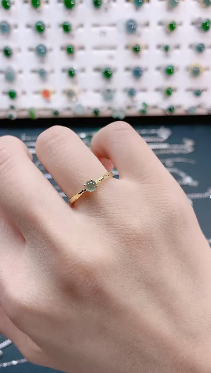 【闪购商品】翡翠戒指银S925镶嵌天然翡翠