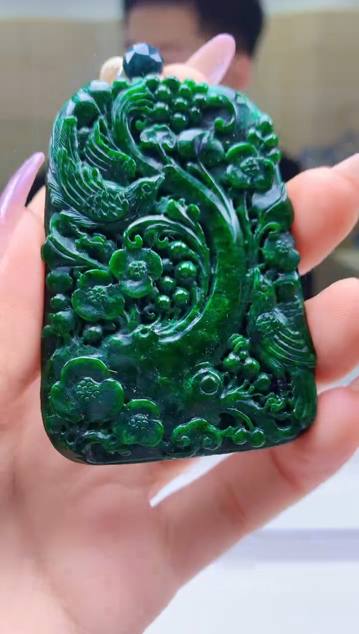 【闪购商品】定制翡翠18K金镶嵌4917ty-毛货挂件170