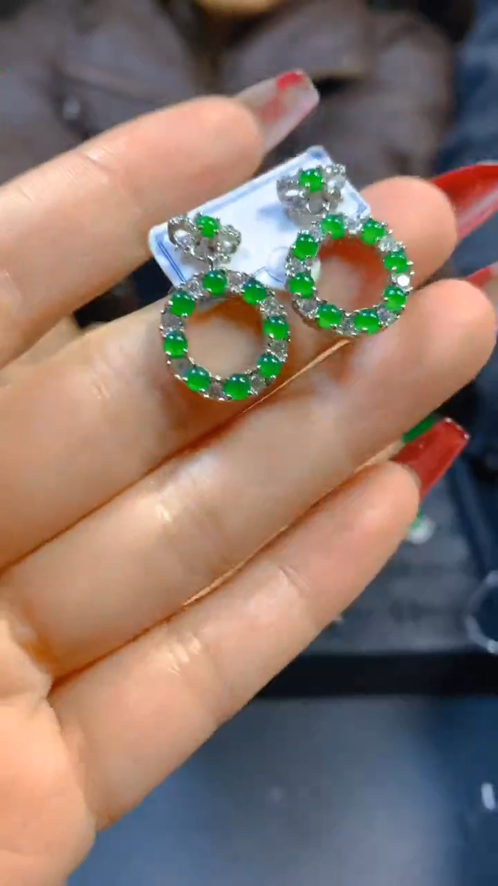【闪购商品】翡翠耳饰未镶嵌0615631067多样性发一