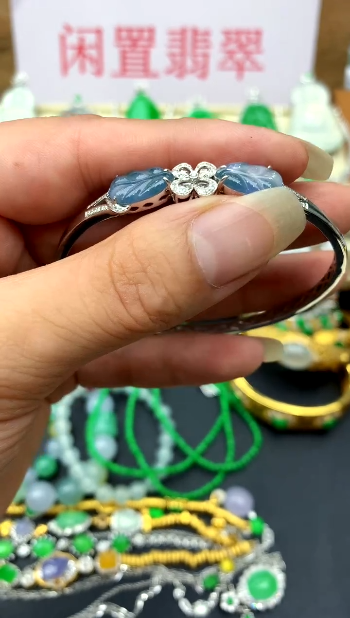 翡翠手镯18K金镶嵌329-中国好珍宝