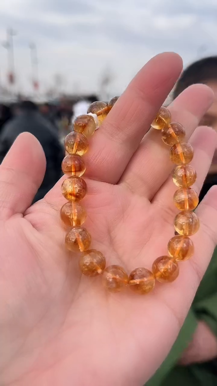 【闪购商品】黄晶手链未镶嵌天然手串多样性发一10mm