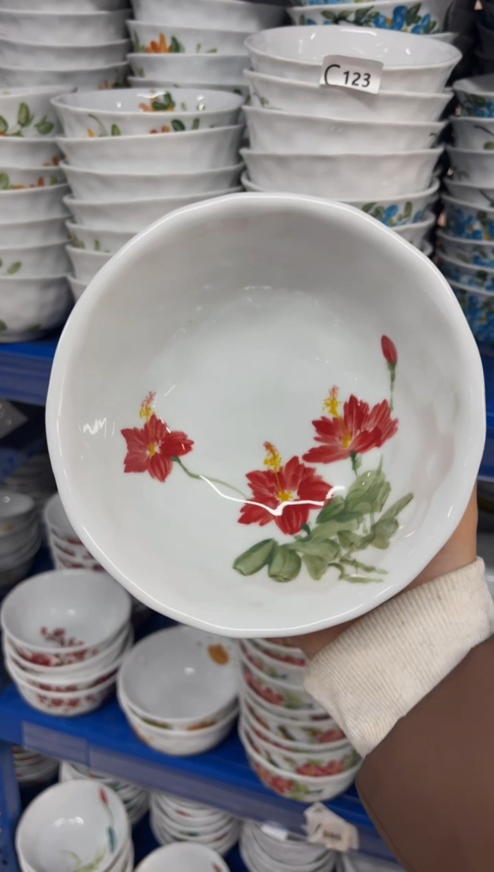 瓷片景德镇高温陶瓷食品级手绘釉中彩-捏捏碗