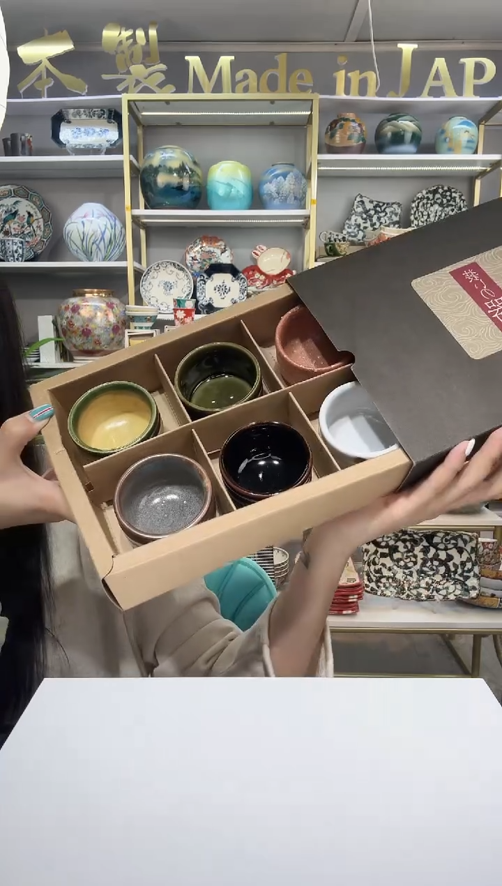 瓷志野烧陶瓷茶杯功夫品茗杯70ml6只装