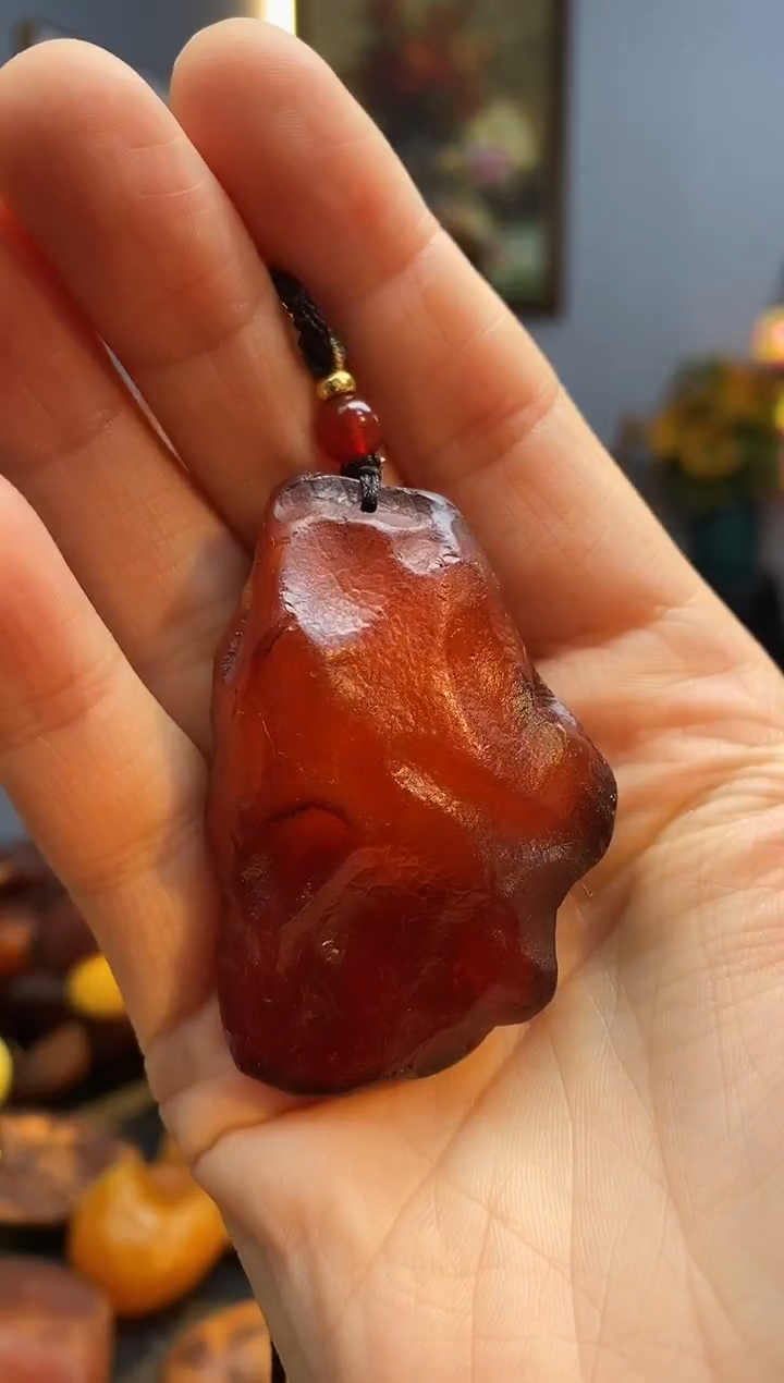 琥珀颈饰未镶嵌挂件