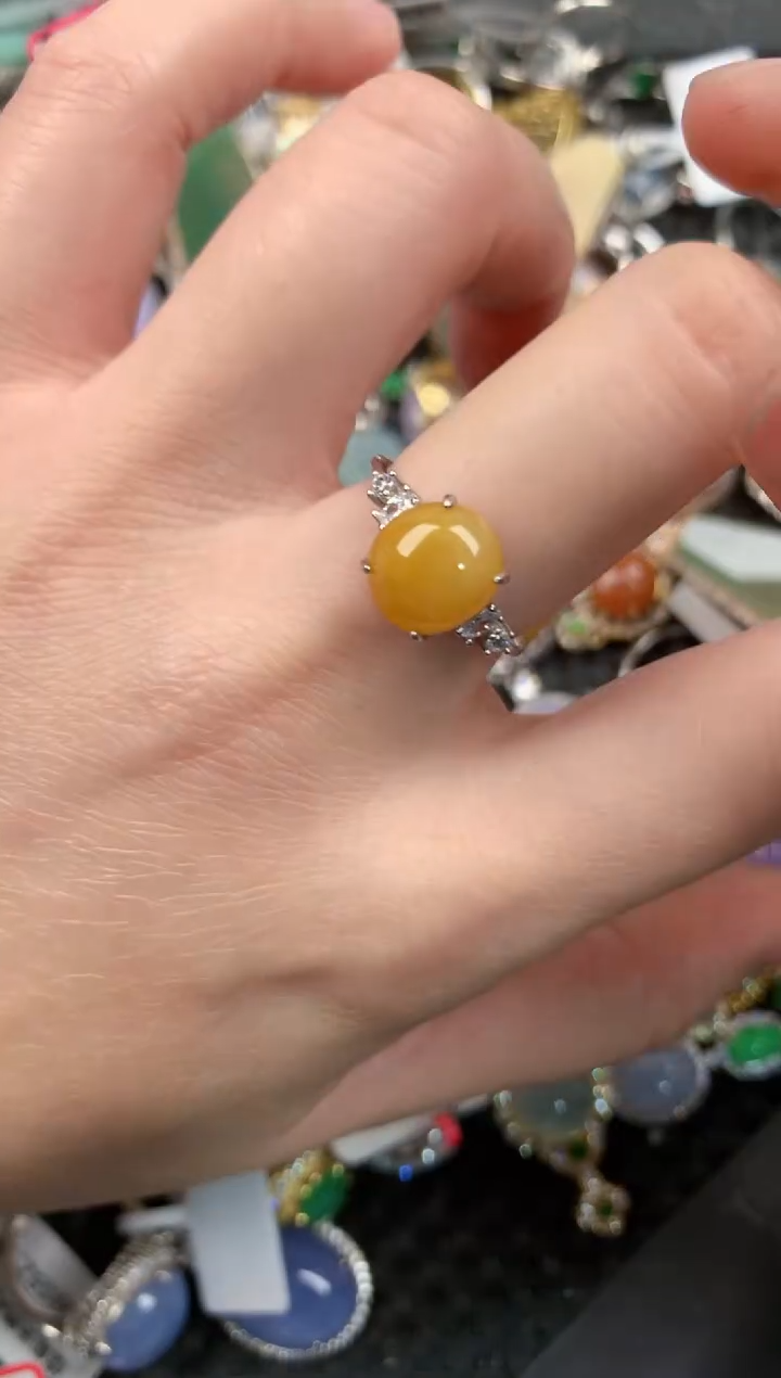 银S925镶嵌戒指翡翠10-10-10    4