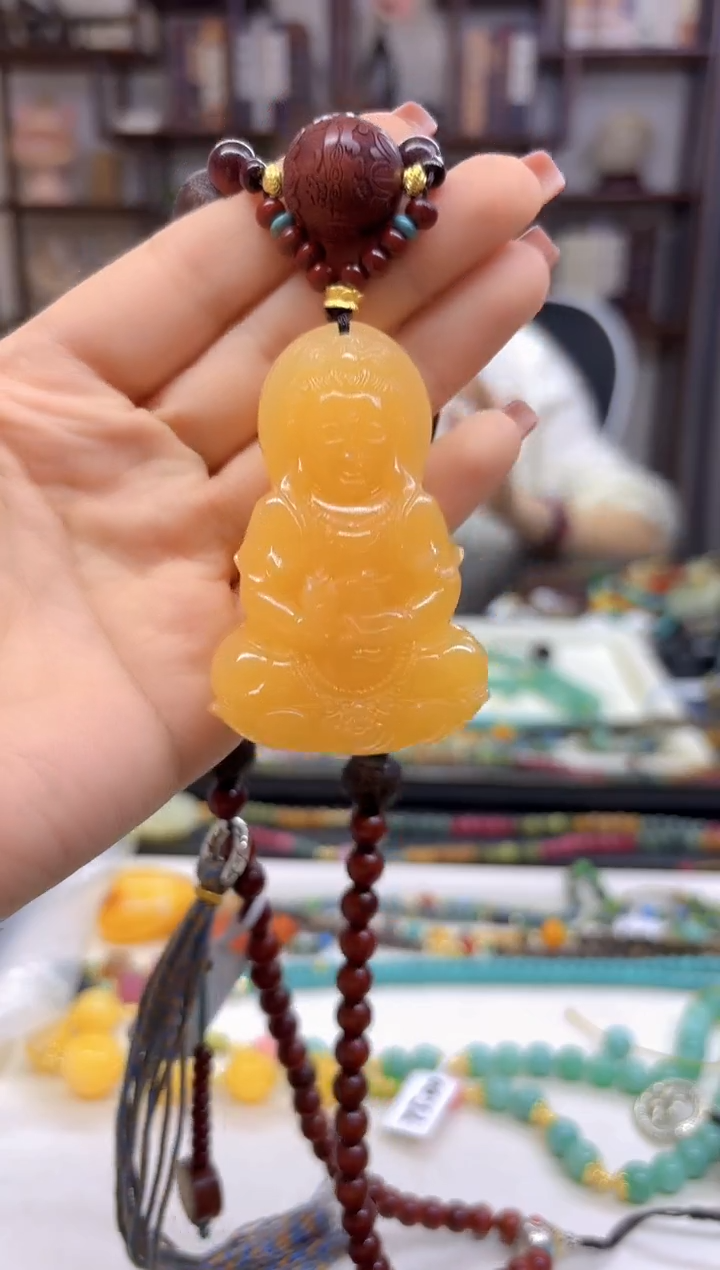 【闪购商品】石英质玉（黄龙玉）毛衣链未镶嵌M642