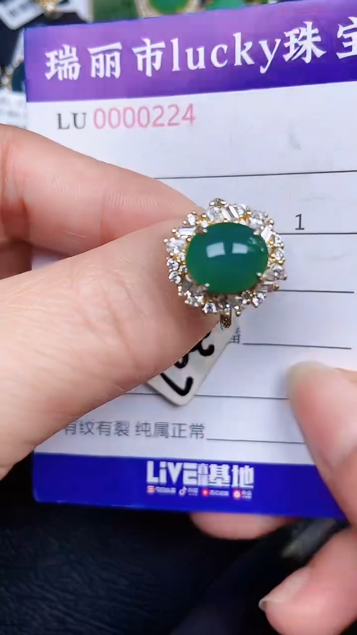 颈饰银S925镶嵌翡翠0224