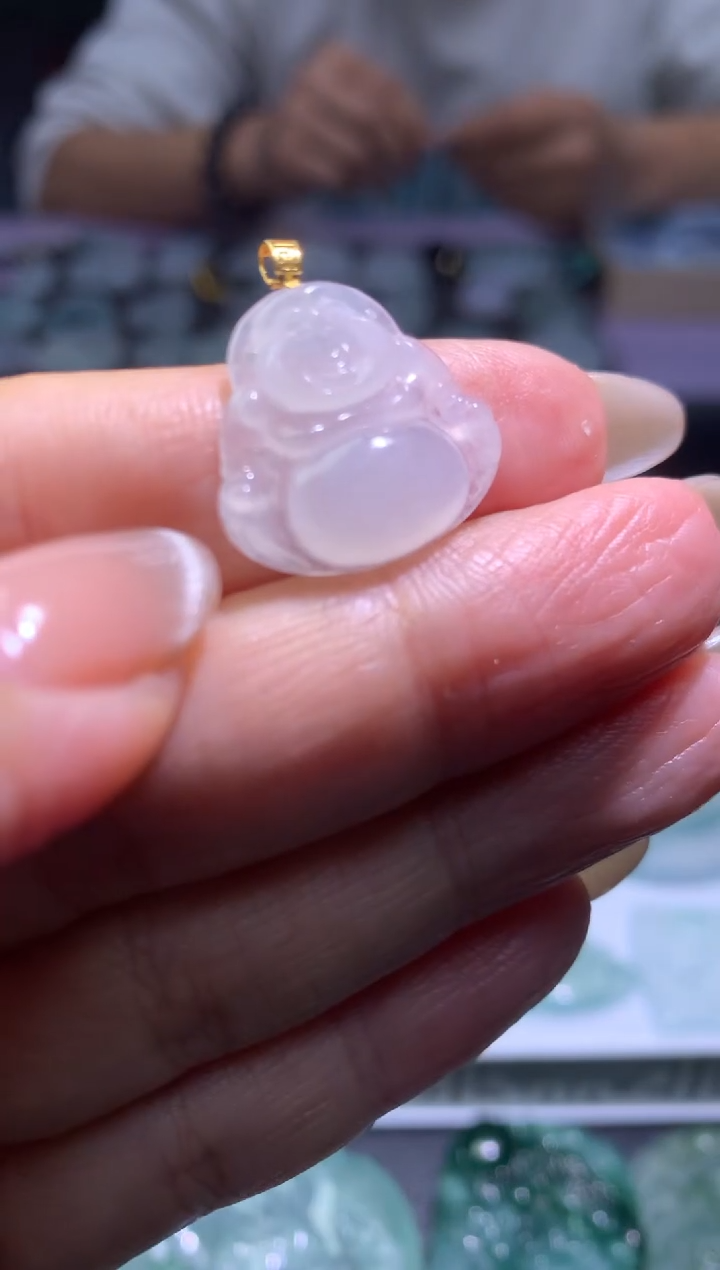 【闪购商品】翡翠吊坠(不含链)18K金镶嵌净货