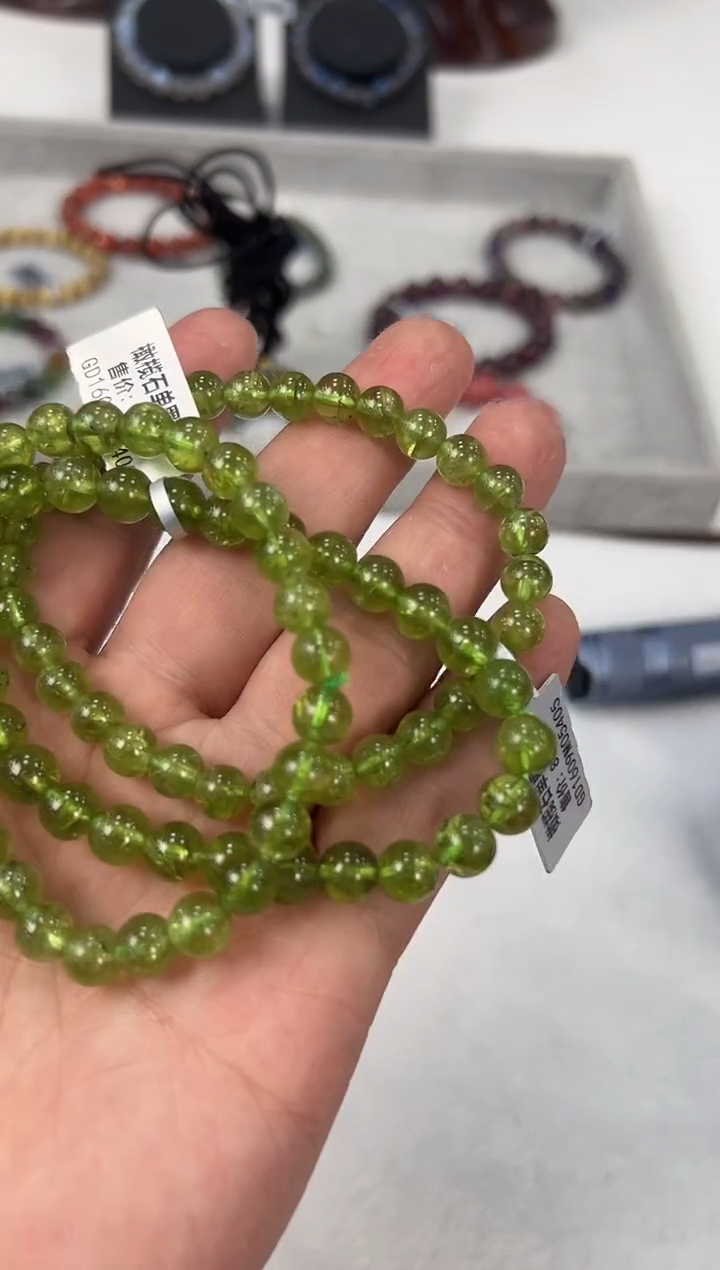 【闪购商品】橄榄石手链未镶嵌GD1609约7mm多样性发一件