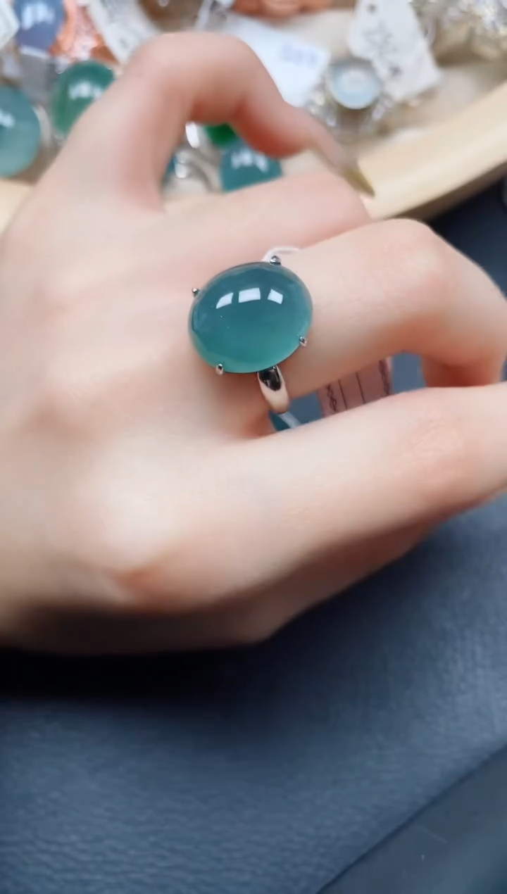【闪购商品】翡翠戒指银S925镶嵌翡翠