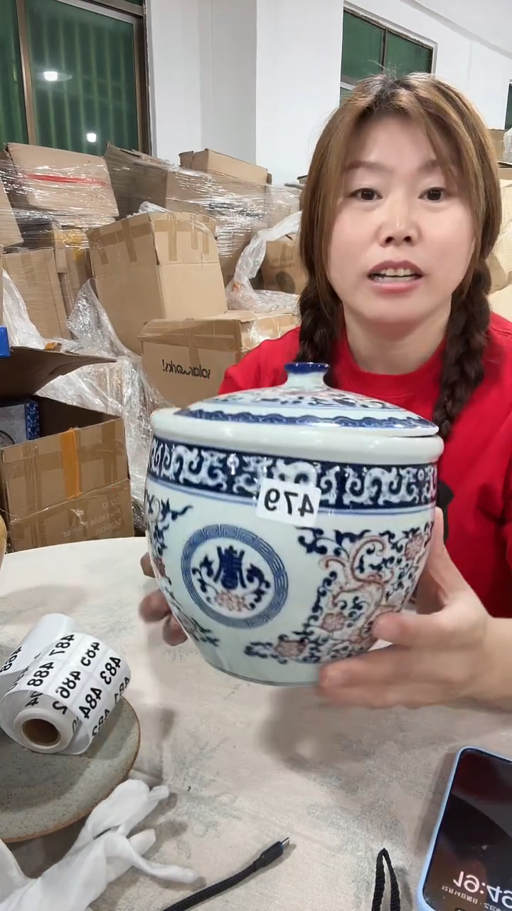 搪瓷向**开龙纹釉里红479