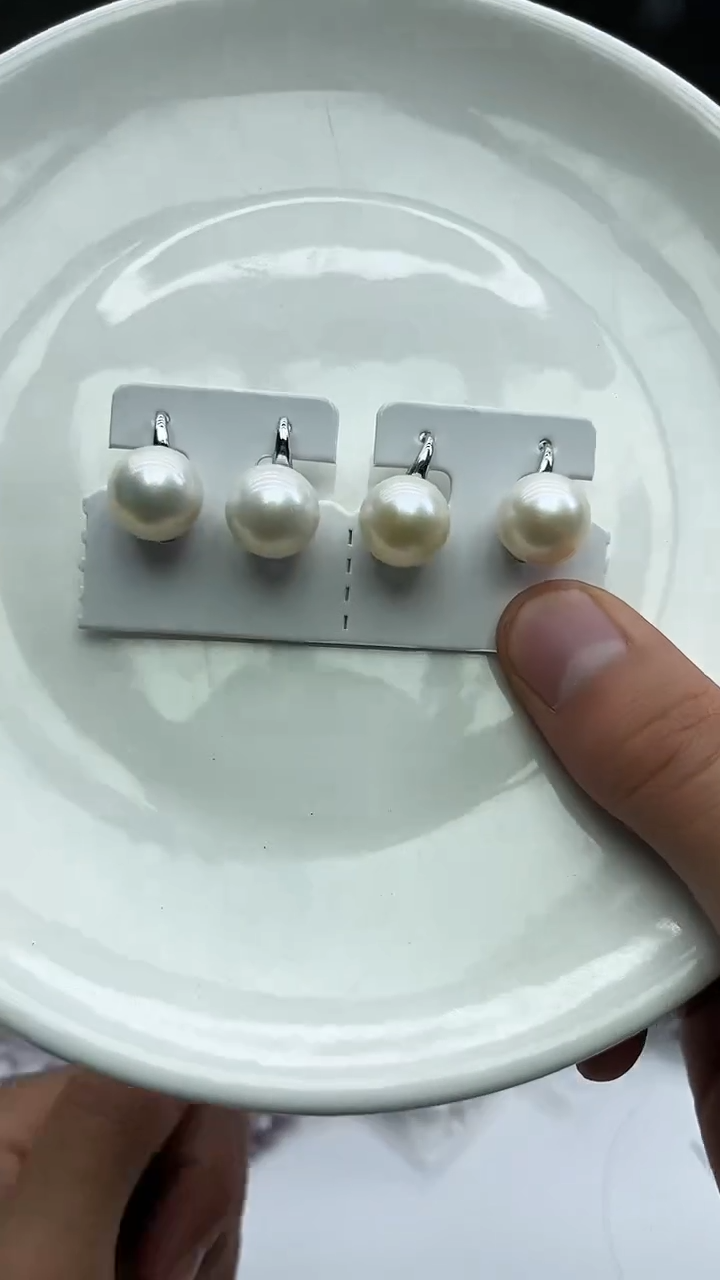 未镶嵌耳饰淡水珍珠白色系耳饰