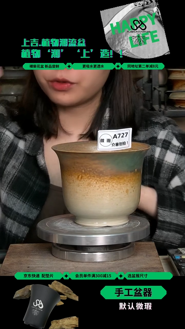 陶瓷727 磕碰瑕疵 内口12外高10