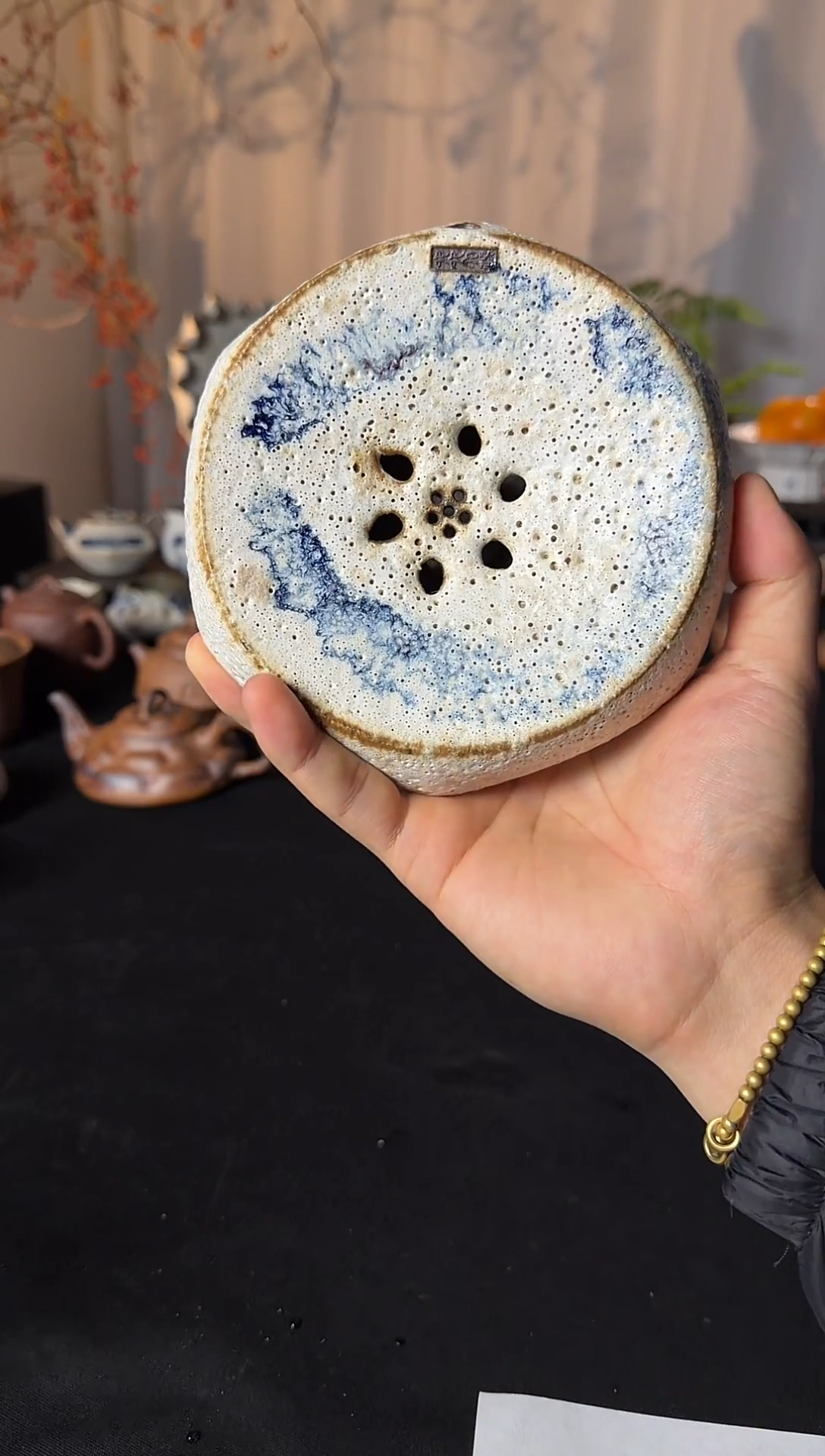 壶承陶粉引蓄水壶承