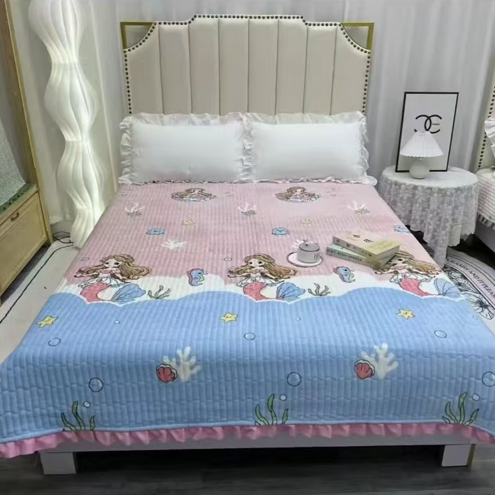 【新款上市】加厚高克重牛奶绒床盖 加大尺寸【2.5x2.3】亲肤