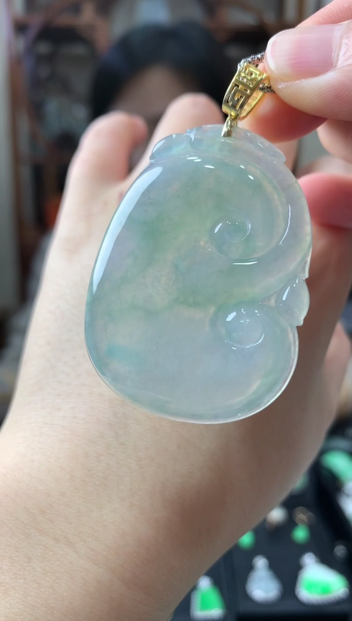 【闪购商品】翡翠吊坠(不含链)18K金镶嵌挂件