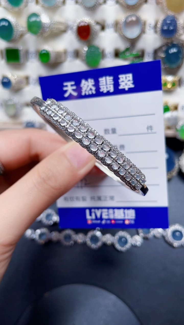 银S925镶嵌手镯翡翠192