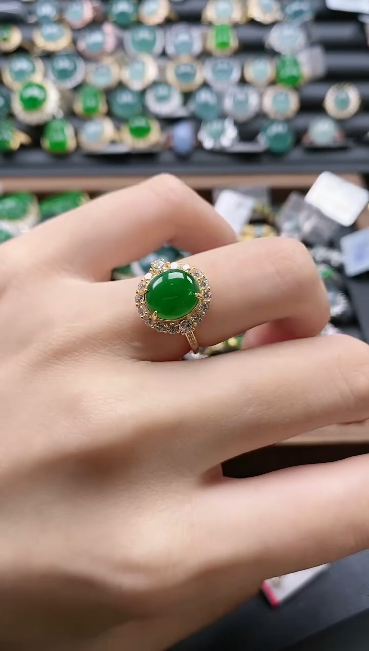 【闪购商品】翡翠戒指银S925镶嵌51151