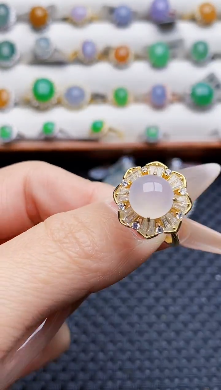 银S925镶嵌戒指翡翠4070