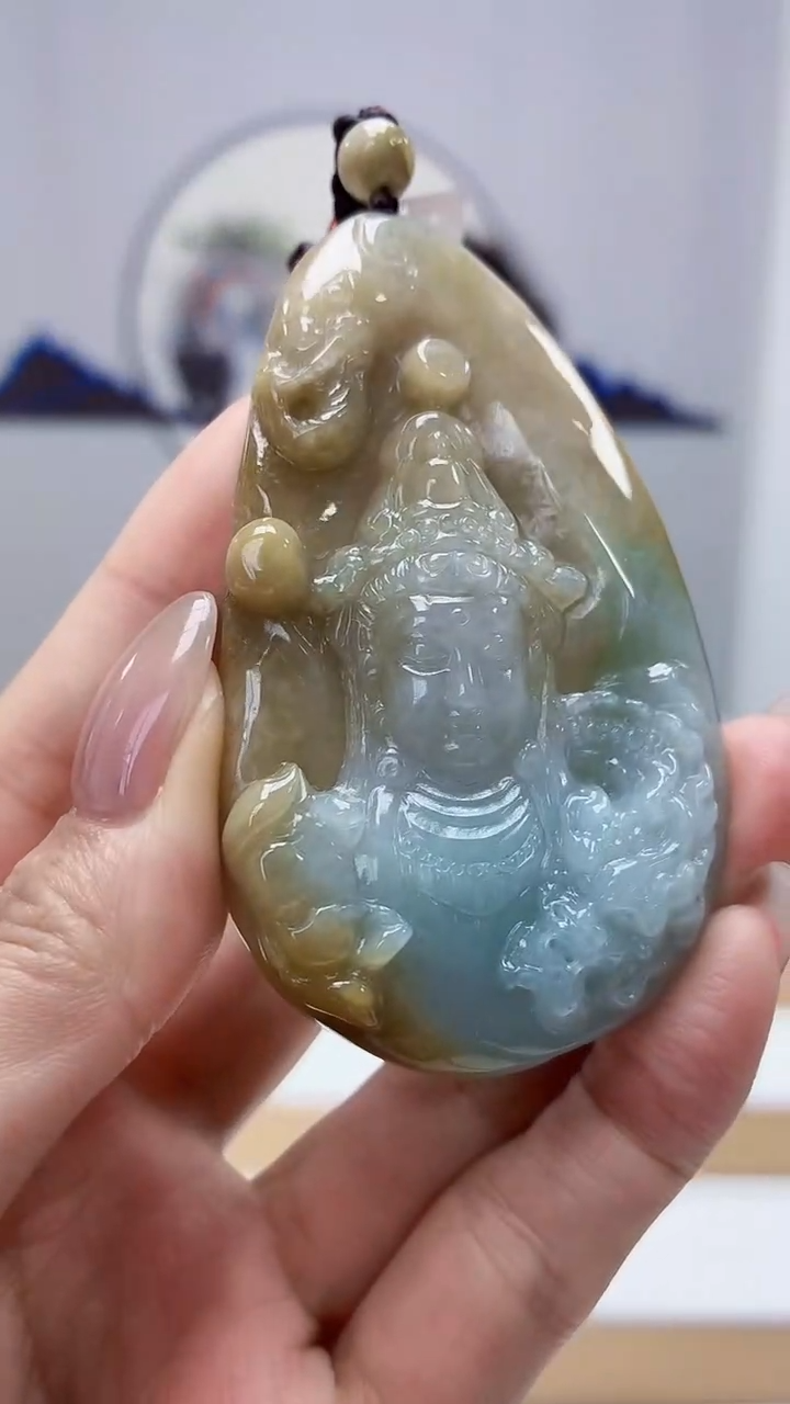 未镶嵌定制翡翠5160MM-毛货挂件58