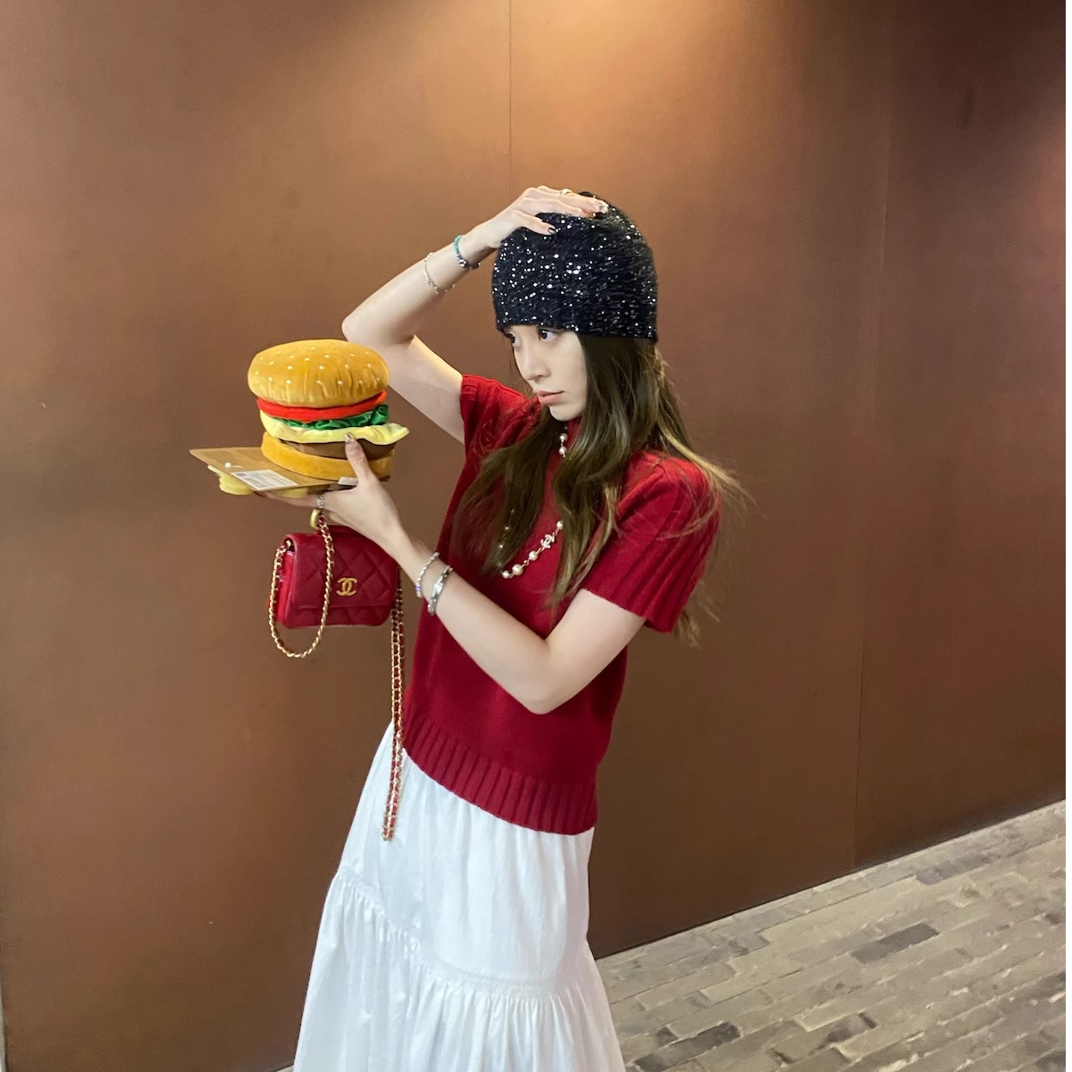 开春发财红韩系慵懒休闲显瘦半高领针织短袖简约打底短袖纯色T恤