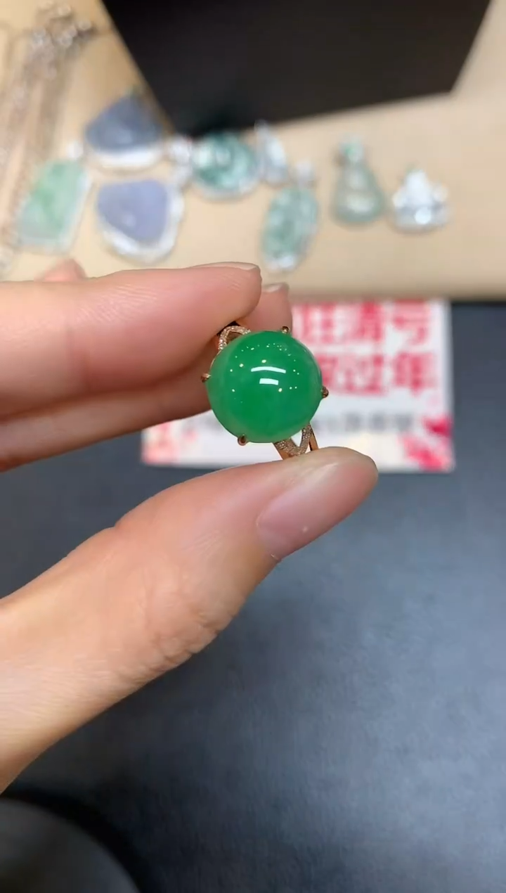 【闪购商品】翡翠戒指18K金镶嵌【无服务费