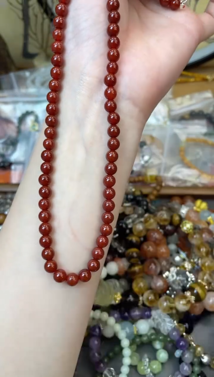 【闪购商品】玛瑙手饰银S925镶嵌466手串6