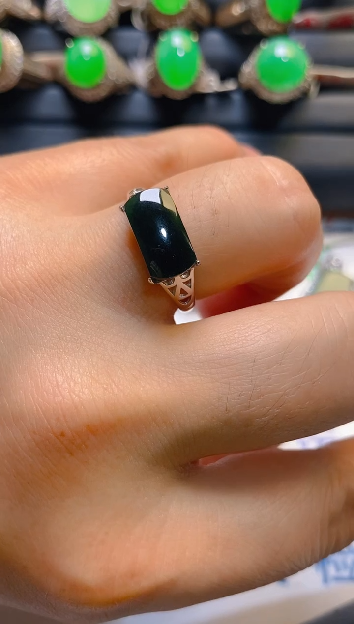 【闪购商品】翡翠耳饰银S925镶嵌天然A货翡翠1