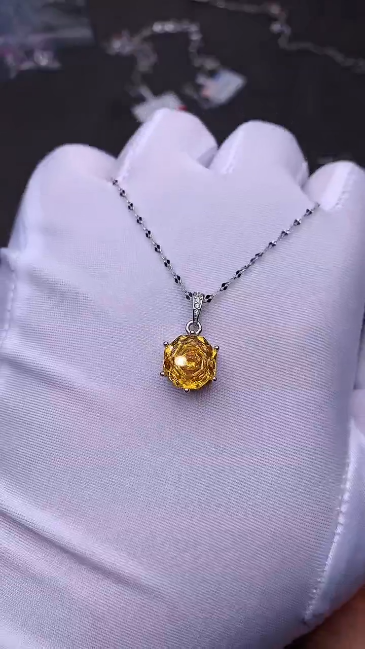 【闪购商品】彩色蓝宝石颈饰银S925镶嵌.....