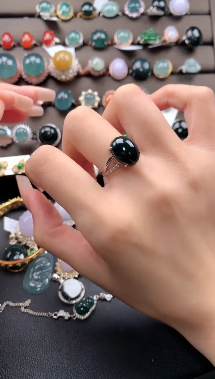 【闪购商品】翡翠戒指银S925镶嵌432432